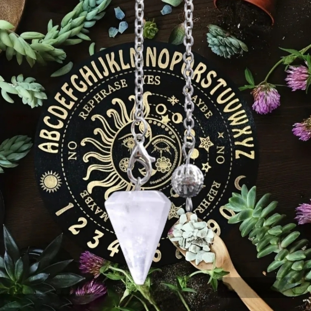 White Quartz Pendulum and Divination Board